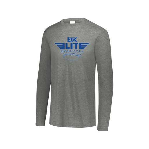 [FTLCUBGY-AXS-LOGO1] Decker Men's Tri-Blend T-Shirt - Long Sleeve (Adult XS, Gray, Logo 1)