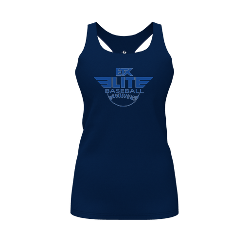 [CUS-DFW-RCBK-PER-NVY-FYS-LOGO1] Racerback Tank Top (Female Youth S, Navy, Logo 1)