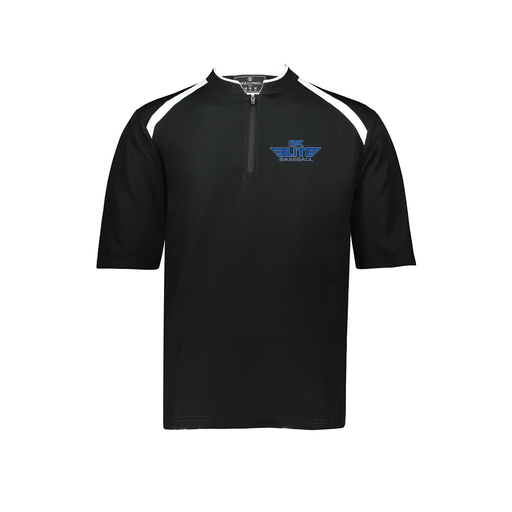 [229681-YS-BLK-LOGO2] Youth Dugout Short Sleeve Pullover (Youth S, Black, Logo 2)