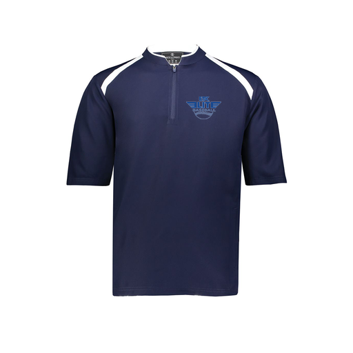 [229681-YS-NVY-LOGO1] Youth Dugout Short Sleeve Pullover (Youth S, Navy, Logo 1)
