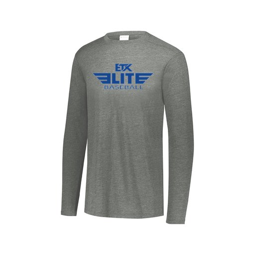 [FTLCUBGY-AXS-LOGO2] Decker Men's Tri-Blend T-Shirt - Long Sleeve (Adult XS, Gray, Logo 2)