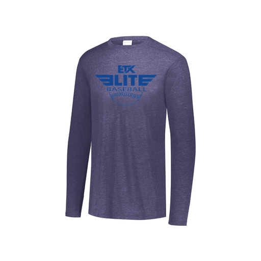 [3076.72N.S-LOGO1] Youth LS Ultra-blend T-Shirt (Youth S, Navy, Logo 1)