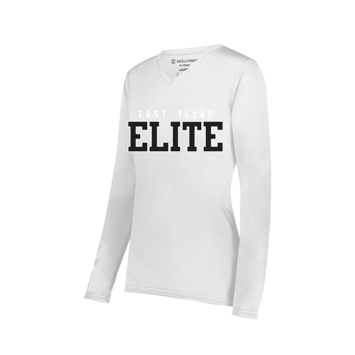 [222824.005.S-LOGO3] Ladies LS Smooth Sport Shirt (Female Adult S, White, Logo 3)